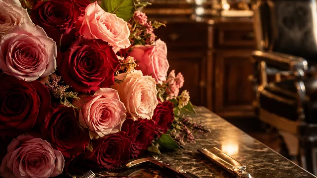 Roses for Mother's Day at Styles Barber Shop